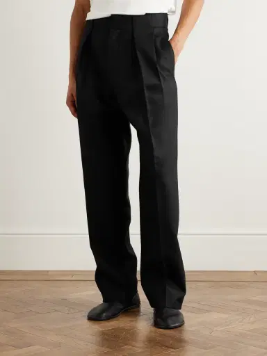 Zegna Straight-Leg Pleated Wool Trousers - Men | Thumbnail 3