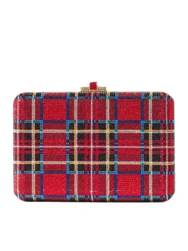 Judith Leiber Couture Tartan Crystal-embellished Gold-tone Clutch | Thumbnail 1 Judith Leiber Couture Tartan Crystal-embellished Gold-tone Clutch | Thumbnail 1