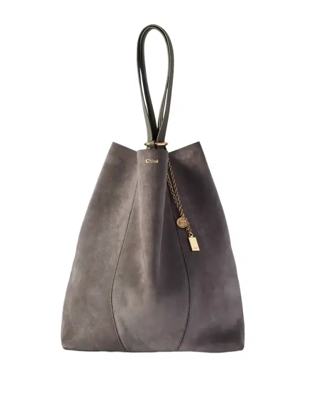 Spin Embellished Leather-trimmed Suede Tote