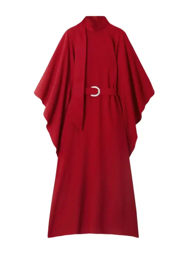 La Luna Crytal-embellished Belted Cady Gown