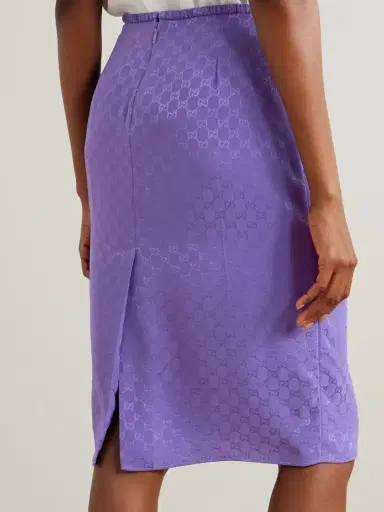 Gucci Embellished Ruched Silk-jacquard Midi Skirt | Thumbnail 3