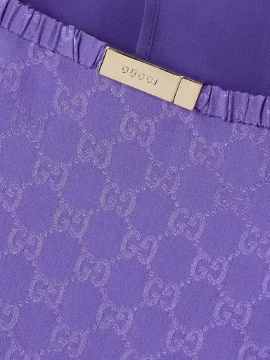 Gucci Embellished Ruched Silk-jacquard Midi Skirt | Thumbnail 4