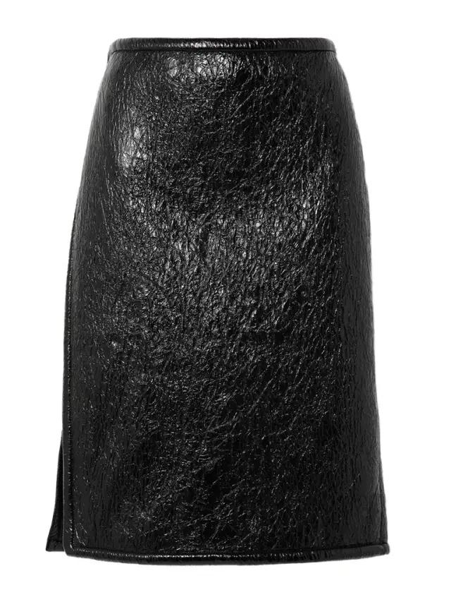 Crinkled Patent-leather Skirt