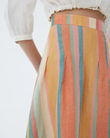 Emporio Sirenuse Amelianna Skirt in Rainbow Stripes | Thumbnail 2 Emporio Sirenuse Amelianna Skirt in Rainbow Stripes | Thumbnail 2