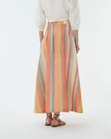 Emporio Sirenuse Amelianna Skirt in Rainbow Stripes | Thumbnail 4 Emporio Sirenuse Amelianna Skirt in Rainbow Stripes | Thumbnail 4