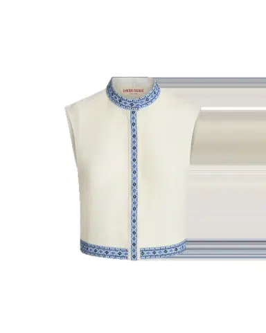 Emporio Sirenuse Andorra Top with Astragal Embroidery | Thumbnail 5