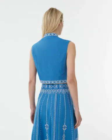 Emporio Sirenuse Andorra Top with Astragal Embroidery | Thumbnail 10