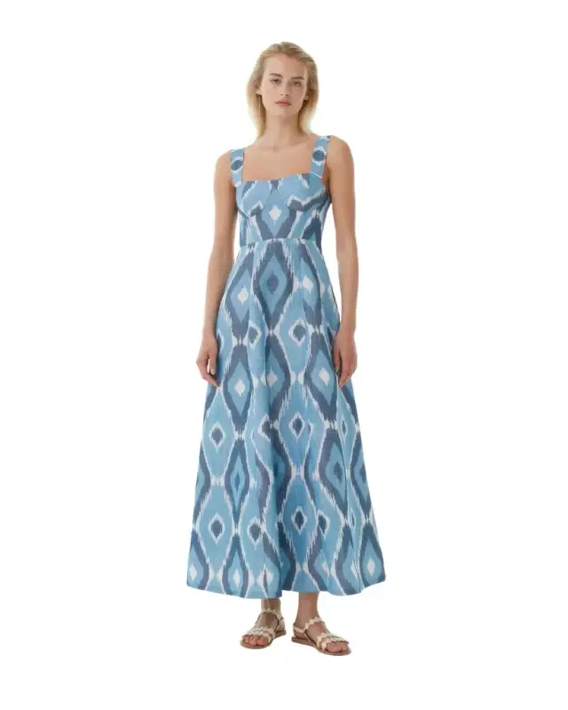 Azzurra Dress in Diamond Ikat