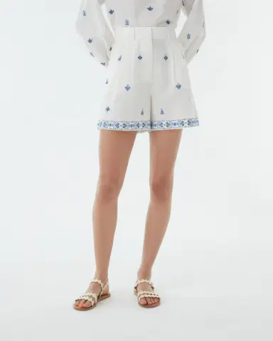 Emporio Sirenuse Beatrice Shorts with Astragal Embroidery | Thumbnail 3 Emporio Sirenuse Beatrice Shorts with Astragal Embroidery | Thumbnail 3