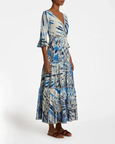 Emporio Sirenuse Bella Dress With Tie Dye Embroidery | Thumbnail 3 Emporio Sirenuse Bella Dress With Tie Dye Embroidery | Thumbnail 3