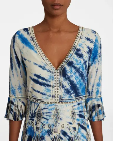 Emporio Sirenuse Bella Dress With Tie Dye Embroidery | Thumbnail 6 Emporio Sirenuse Bella Dress With Tie Dye Embroidery | Thumbnail 6