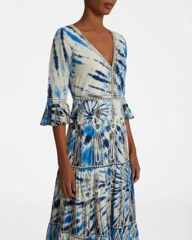 Emporio Sirenuse Bella Dress With Tie Dye Embroidery | Thumbnail 11 Emporio Sirenuse Bella Dress With Tie Dye Embroidery | Thumbnail 11
