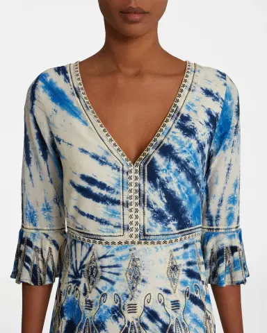 Emporio Sirenuse Bella Dress With Tie Dye Embroidery | Thumbnail 12 Emporio Sirenuse Bella Dress With Tie Dye Embroidery | Thumbnail 12