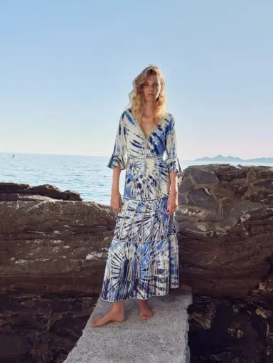Emporio Sirenuse Bella Dress With Tie Dye Embroidery | Thumbnail 14 Emporio Sirenuse Bella Dress With Tie Dye Embroidery | Thumbnail 14