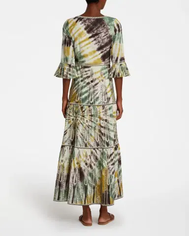 Emporio Sirenuse Bella Dress With Tie Dye Embroidery | Thumbnail 4 Emporio Sirenuse Bella Dress With Tie Dye Embroidery | Thumbnail 4