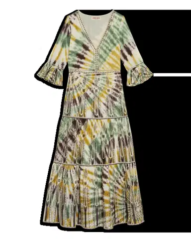 Emporio Sirenuse Bella Dress With Tie Dye Embroidery | Thumbnail 1 Emporio Sirenuse Bella Dress With Tie Dye Embroidery | Thumbnail 1