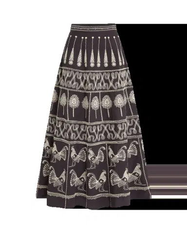 Emporio Sirenuse Camille Skirt with Greek Rooster Embroidery | Thumbnail 10 Emporio Sirenuse Camille Skirt with Greek Rooster Embroidery | Thumbnail 10