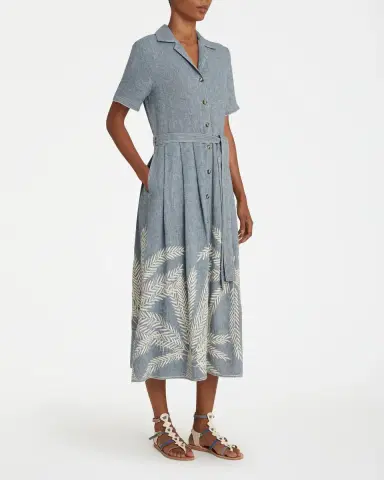 Emporio Sirenuse Claudia Dress with Palm Embroidery | Thumbnail 5 Emporio Sirenuse Claudia Dress with Palm Embroidery | Thumbnail 5