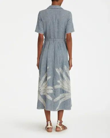 Emporio Sirenuse Claudia Dress with Palm Embroidery | Thumbnail 6 Emporio Sirenuse Claudia Dress with Palm Embroidery | Thumbnail 6