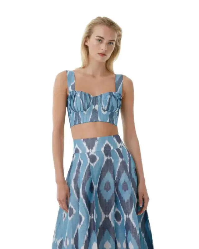 Dalia Top in Diamond Ikat