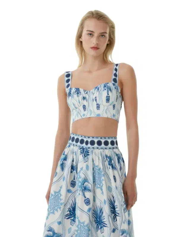 Dalia Top in Garden Mesh Print