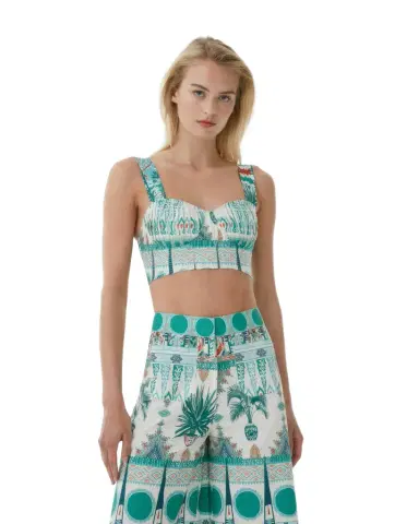 Emporio Sirenuse Dalia Top in Tribal Botanic Print | Thumbnail 1 Emporio Sirenuse Dalia Top in Tribal Botanic Print | Thumbnail 1