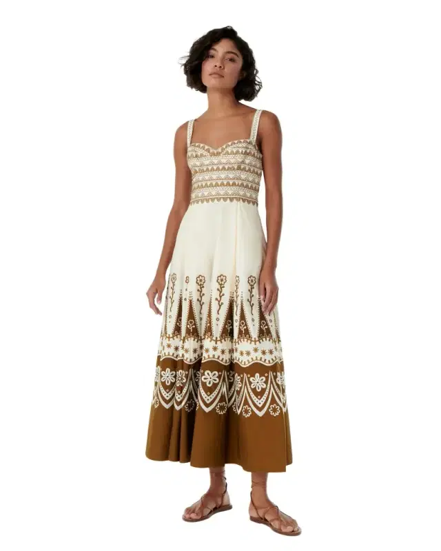 Elida Dress with Alabama Embroidery