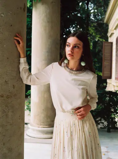 Emporio Sirenuse Etta Blouse with Embroidery Beads | Thumbnail 8 Emporio Sirenuse Etta Blouse with Embroidery Beads | Thumbnail 8