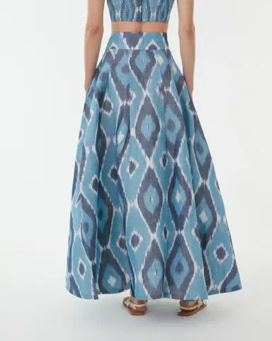 Emporio Sirenuse Flaminia Skirt in Diamond Ikat | Thumbnail 5 Emporio Sirenuse Flaminia Skirt in Diamond Ikat | Thumbnail 5