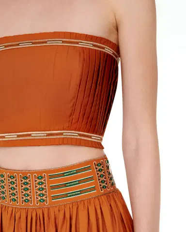 Emporio Sirenuse Flavia Top with Backgammon Embroidery | Thumbnail 2