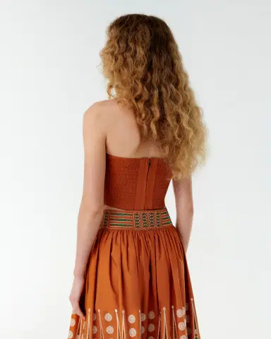 Emporio Sirenuse Flavia Top with Backgammon Embroidery | Thumbnail 4