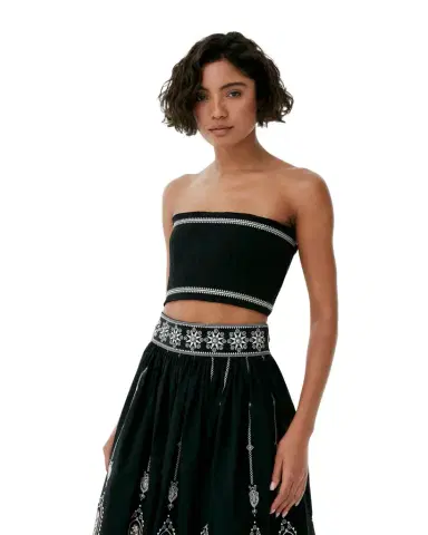 Emporio Sirenuse Flavia Top with Byzantine Embroidery | Thumbnail 1