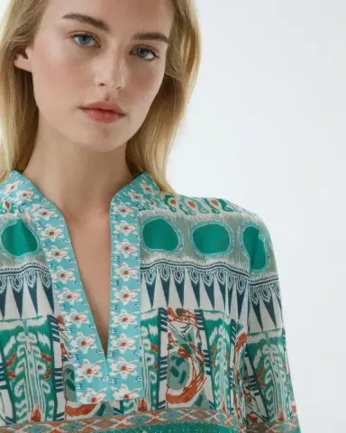 Emporio Sirenuse Giada Caftan in Tribal Botanic Print | Thumbnail 2