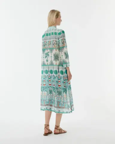 Emporio Sirenuse Giada Caftan in Tribal Botanic Print | Thumbnail 3