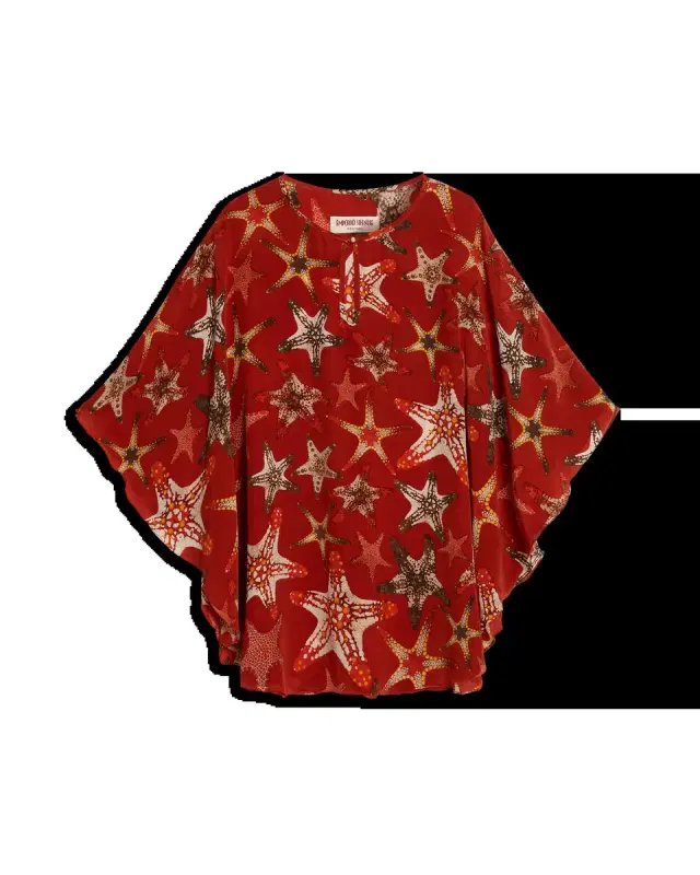 Himare Poncho In Starfish Print