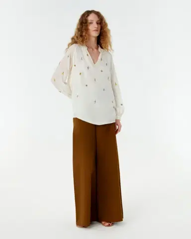 Emporio Sirenuse Ilizia Blouse with Astragal Embroidery | Thumbnail 3 Emporio Sirenuse Ilizia Blouse with Astragal Embroidery | Thumbnail 3