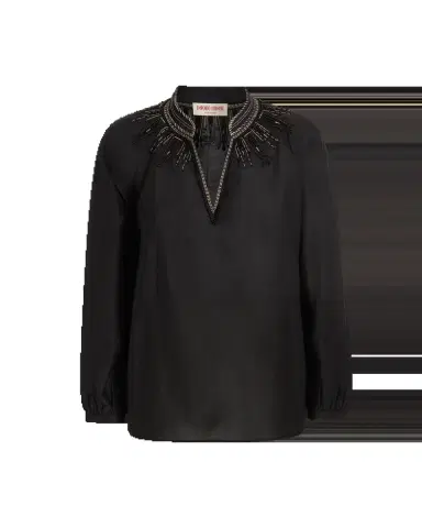 Emporio Sirenuse Ilizia Blouse with Byzantine Embroidery | Thumbnail 1 Emporio Sirenuse Ilizia Blouse with Byzantine Embroidery | Thumbnail 1