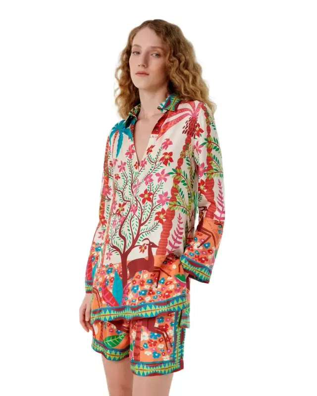 Emporio Sirenuse Jia Tunic in Louis Barthélemy Print