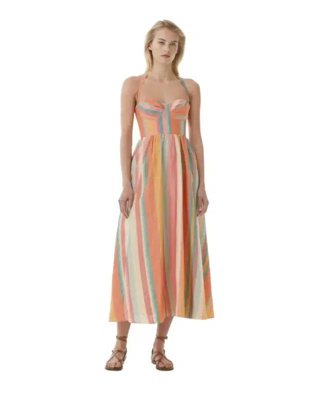 Johanna Dress in Rainbow Stripes