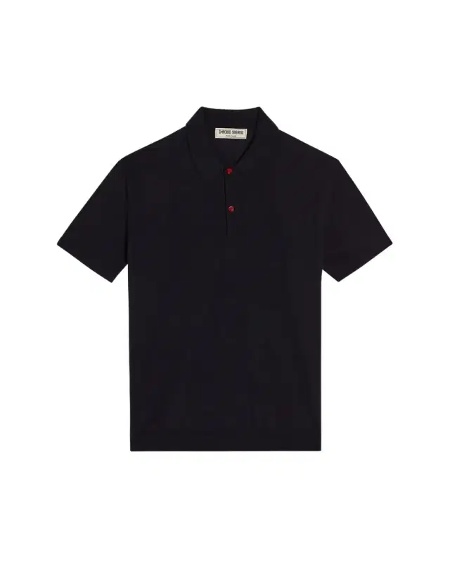 Emporio Sirenuse Knit Cotton Polo Shirt Dark Royal Blue