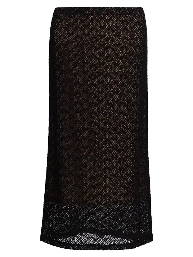 Vince Women's Lace Midi-Skirt - Black