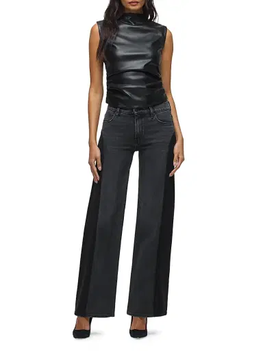 Hudson Jeans Women's Lexi Paneled Wide Leg Jeans - Double Side | Thumbnail 2