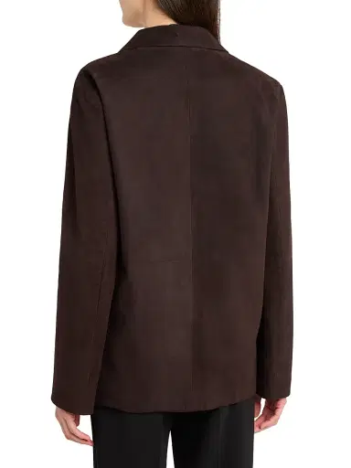 The Row Women's Fabian Suede Shirt Jacket - Dark Brown | Thumbnail 5