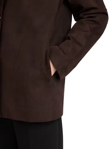 The Row Women's Fabian Suede Shirt Jacket - Dark Brown | Thumbnail 6