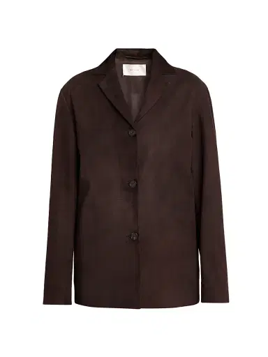 The Row Women's Fabian Suede Shirt Jacket - Dark Brown | Thumbnail 1