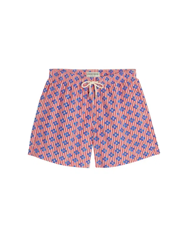 Emporio Sirenuse Lines & Crosses Swim Trunks