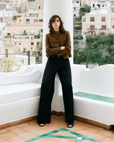 Emporio Sirenuse Lola Trousers in Black Assam | Thumbnail 5 Emporio Sirenuse Lola Trousers in Black Assam | Thumbnail 5