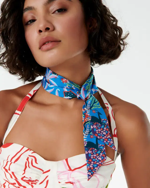 Emporio Sirenuse Long Twilly Scarf in Louis Barthélemy Print