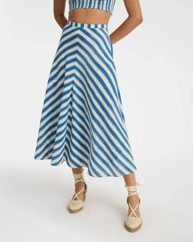 Emporio Sirenuse Marta Skirt in Ikat Stripes | Thumbnail 3