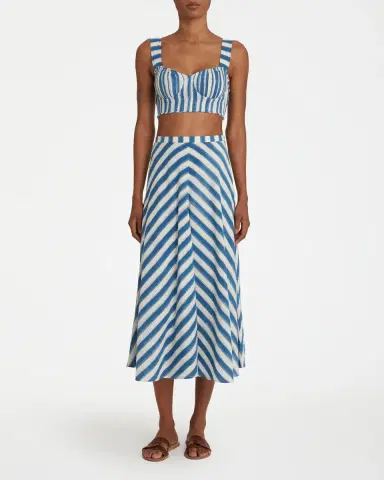 Emporio Sirenuse Marta Skirt in Ikat Stripes | Thumbnail 4